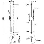 Gessi Habito Drążek prysznicowy ze słuchawką i wężem finox 70442.149