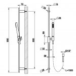Gessi Habito Drążek prysznicowy ze słuchawką i wężem finox 70145.149