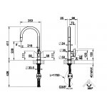 Gessi Helium Bateria kuchenna z obrotową i wyciąganą wylewką Chrom 60077.031