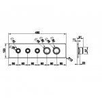 Gessi Hi-Fi Eclectic Bateria prysznicowa termostatyczna ścienna z trzema przyciskami element zewnętrzny chrom 65224.031