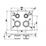 Gessi Hi-Fi Eclectic Bateria prysznicowa termostatyczna ścienna z dwoma przyciskami element zewnętrzny chrom 65232.031