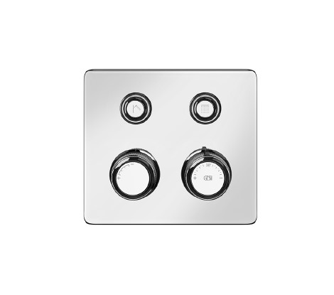 Gessi Hi-Fi Eclectic Bateria prysznicowa termostatyczna ścienna z dwoma przyciskami element zewnętrzny chrom 65232.031