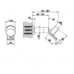 Gessi Venti20 Uchwyt prysznicowy ścienny regulowany Matte Black 63057.299