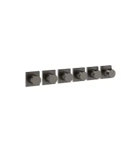 Gessi Incastri Bateria natryskowa termostatyczna podtynkowa 5-drożna - element zewnętrzny Black Metal Brushed PVD 75340.707