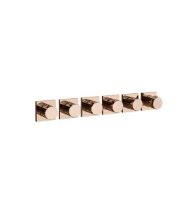 Gessi Incastri Bateria natryskowa termostatyczna podtynkowa 5-drożna - element zewnętrzny Copper PVD 75340.030