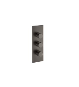 Gessi Incastri Bateria natryskowa termostatyczna podtynkowa - element zewnętrzny Black Metal Brushed PVD 75314.707