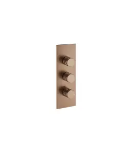 Gessi Incastri Bateria natryskowa termostatyczna podtynkowa - element zewnętrzny Copper Brushed PVD 75314.708