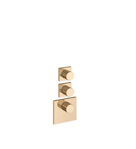 Gessi Incastri Bateria natryskowa termostatyczna podtynkowa 2-drożna - element zewnętrzny Warm Bronze PVD 75304.735