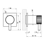 Gessi Incastri Bateria prysznicowa podtynkowa - element zewnętrzny Black Metal PVD 75061.706