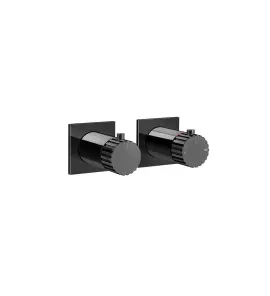 Gessi Incastri Bateria prysznicowa termostatyczna podtynkowa 2-drożna - element zewnętrzny Black Metal PVD 75134.706