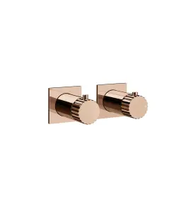 Gessi Incastri Bateria prysznicowa termostatyczna podtynkowa 2-drożna - element zewnętrzny Copper PVD 75134.030