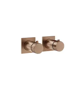 Gessi Incastri Bateria prysznicowa termostatyczna podtynkowa 3-drożna - element zewnętrzny Copper Brushed PVD 75136.708