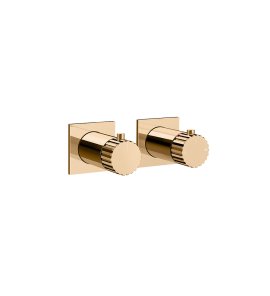 Gessi Incastri Bateria prysznicowa termostatyczna podtynkowa 3-drożna - element zewnętrzny Warm Bronze PVD 75136.735