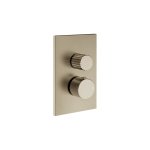 Gessi Incastri Bateria prysznicowa termostatyczna podtynkowa 2-drożna - element zewnętrzny Finox Brushed Nickel 75135.149