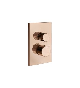 Gessi Incastri Bateria prysznicowa termostatyczna podtynkowa 2-drożna - element zewnętrzny Copper PVD 75135.030