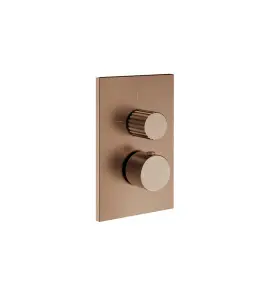 Gessi Incastri Bateria prysznicowa termostatyczna podtynkowa 2-drożna - element zewnętrzny Copper Brushed PVD 75135.708