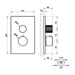 Gessi Incastri Bateria prysznicowa termostatyczna podtynkowa 3-drożna - element zewnętrzny Black Metal PVD 75137.706