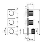Gessi Incastri Bateria prysznicowa termostatyczna 2-drożna - element zewnętrzny Finox Brushed Nickel 75334.149