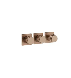 Gessi Incastri Bateria prysznicowa termostatyczna 2-drożna - element zewnętrzny Copper Brushed PVD 75334.708