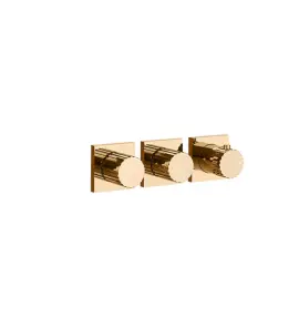 Gessi Incastri Bateria prysznicowa termostatyczna 2-drożna - element zewnętrzny Warm Bronze PVD 75334.735