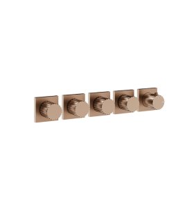 Gessi Incastri Bateria prysznicowa termostatyczna 4-drożna - element zewnętrzny Copper Brushed PVD 75338.708