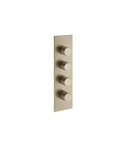 Gessi Incastri Bateria prysznicowa termostatyczna podtynkowa 3-drożna - element zewnętrzny Finox Brushed Nickel 75316.149
