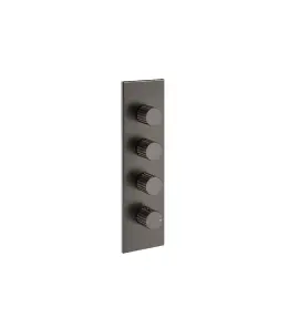 Gessi Incastri Bateria prysznicowa termostatyczna podtynkowa 3-drożna - element zewnętrzny Black Metal Brushed PVD 75316.707