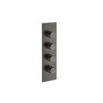 Gessi Incastri Bateria prysznicowa termostatyczna podtynkowa 3-drożna - element zewnętrzny Black Metal Brushed PVD 75316.707