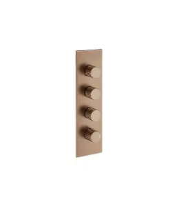 Gessi Incastri Bateria prysznicowa termostatyczna podtynkowa 3-drożna - element zewnętrzny Copper Brushed PVD 75316.708