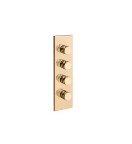Gessi Incastri Bateria prysznicowa termostatyczna podtynkowa 3-drożna - element zewnętrzny Warm Bronze PVD 75316.735