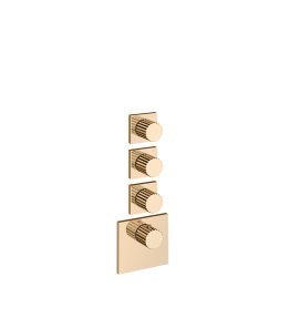 Gessi Incastri Bateria prysznicowa termostatyczna podtynkowa 3-drożna - element zewnętrzny Warm Bronze PVD 75306.735