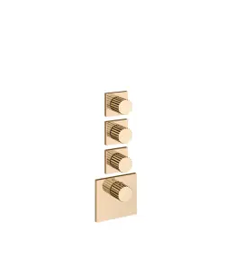 Gessi Incastri Bateria prysznicowa termostatyczna podtynkowa 3-drożna - element zewnętrzny Warm Bronze PVD 75306.735