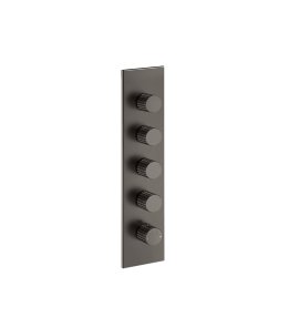 Gessi Incastri Bateria prysznicowa termostatyczna podtynkowa 4-drożna - element zewnętrzny Black Metal Brushed PVD 75318.707