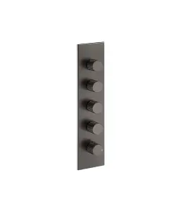 Gessi Incastri Bateria prysznicowa termostatyczna podtynkowa 4-drożna - element zewnętrzny Black Metal Brushed PVD 75318.707