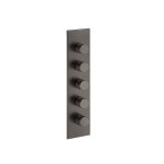 Gessi Incastri Bateria prysznicowa termostatyczna podtynkowa 4-drożna - element zewnętrzny Black Metal Brushed PVD 75318.707