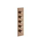 Gessi Incastri Bateria prysznicowa termostatyczna podtynkowa 4-drożna - element zewnętrzny Copper Brushed PVD 75318.708