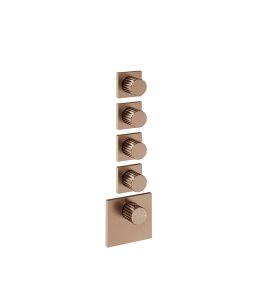 Gessi Incastri Bateria prysznicowa termostatyczna podtynkowa 4-drożna - element zewnętrzny Copper Brushed PVD 75308.708
