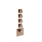 Gessi Incastri Bateria prysznicowa termostatyczna podtynkowa 4-drożna - element zewnętrzny Copper Brushed PVD 75308.708
