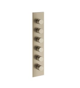 Gessi Incastri Bateria prysznicowa termostatyczna podtynkowa 5-drożna - element zewnętrzny Finox Brushed Nickel 75320.149