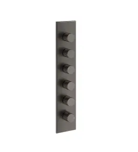 Gessi Incastri Bateria prysznicowa termostatyczna podtynkowa 5-drożna - element zewnętrzny Black Metal Brushed PVD 75320.707