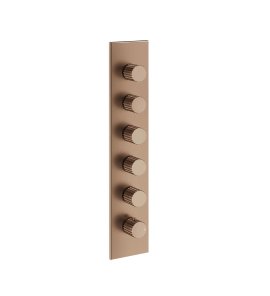 Gessi Incastri Bateria prysznicowa termostatyczna podtynkowa 5-drożna - element zewnętrzny Copper Brushed PVD 75320.708