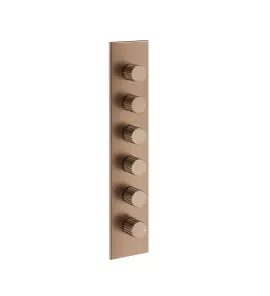 Gessi Incastri Bateria prysznicowa termostatyczna podtynkowa 5-drożna - element zewnętrzny Copper Brushed PVD 75320.708