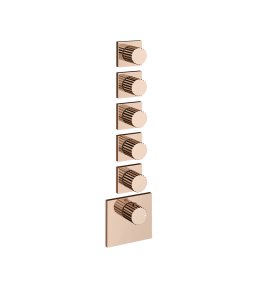 Gessi Incastri Bateria prysznicowa termostatyczna podtynkowa 5-drożna - element zewnętrzny Copper PVD 75310.030
