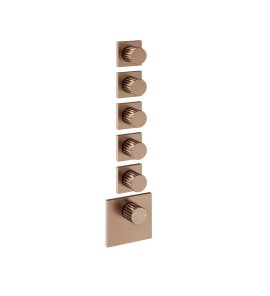 Gessi Incastri Bateria prysznicowa termostatyczna podtynkowa 5-drożna - element zewnętrzny Copper Brushed PVD 75310.708