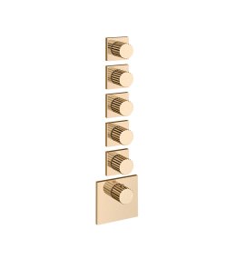 Gessi Incastri Bateria prysznicowa termostatyczna podtynkowa 5-drożna - element zewnętrzny Warm Bronze PVD 75310.735