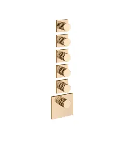 Gessi Incastri Bateria prysznicowa termostatyczna podtynkowa 5-drożna - element zewnętrzny Warm Bronze PVD 75310.735