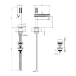 Gessi Incastri Bateria umywalkowa z korkiem klik-klak Chrom 75051.031