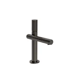 Gessi Incastri Bateria umywalkowa z korkiem klik-klak Black Metal Brushed PVD 75051.707