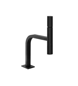 Gessi Incastri Bateria umywalkowa wisząca bez korka Matte Black 75202.299