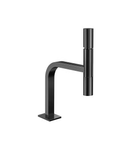 Gessi Incastri Bateria umywalkowa wisząca z korkiem klik-klak Black Metal PVD 75251.706